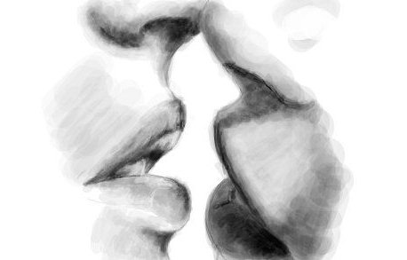 Поцелуй с языком рисунок карандашом