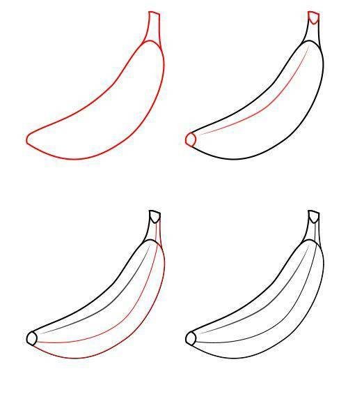 Банан раскраска для детей