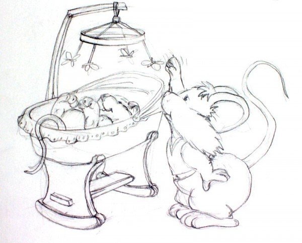 Глупый мышонок раскраска