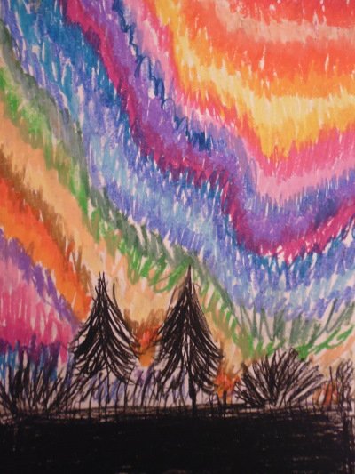 Рисование Северное сияние