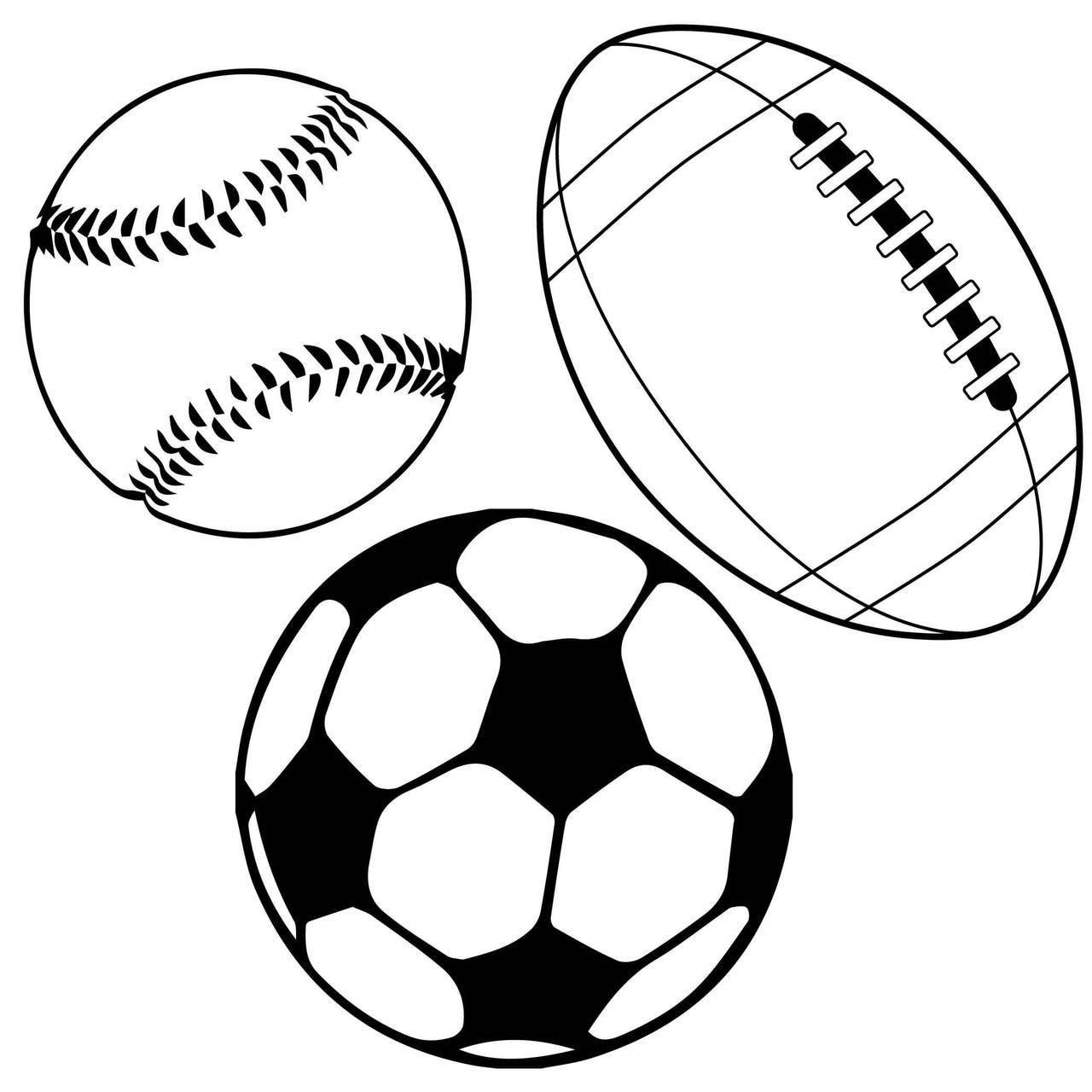 Трафареты спортивных мячей