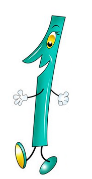 Цифра 1 в виде человечка