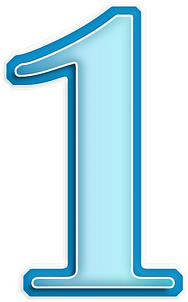 Цифра 1 синяя
