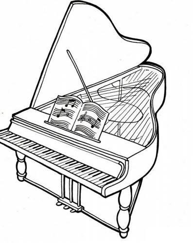 Пианино разукрашка