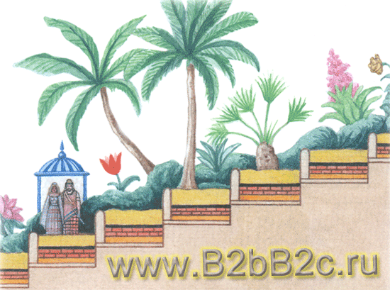 Рисунок висячих садов Семирамиды