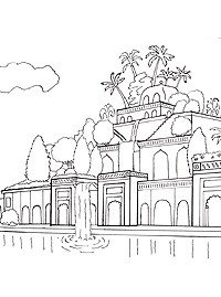 Висячие сады Семирамиды семь чудес света рисунок