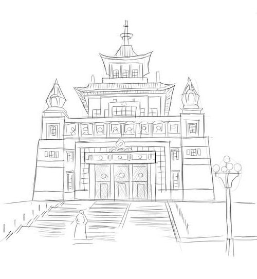 Хурул Элиста вектор