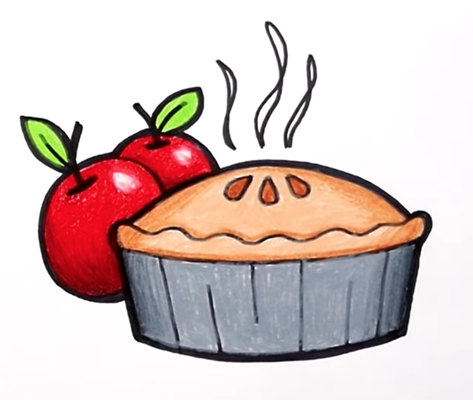 Нарисовать яблочный пирог