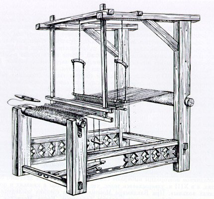 Ткацкий станок черно-белый