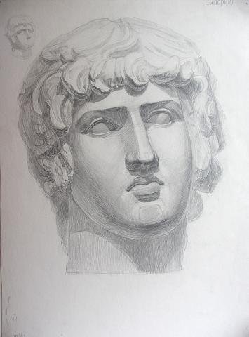 Антиной гипсовая голова построение