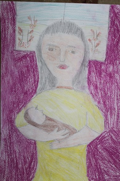 Платок для мамы рисунок