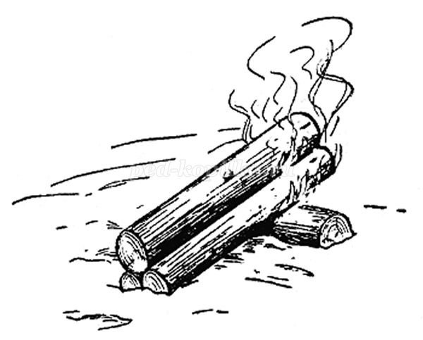 Типы костров колодец шалаш Звездный Таежный Нодья