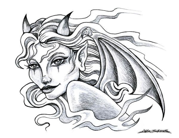 Девушка демон рисунок (49 фото)