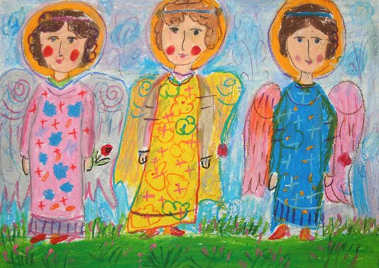 Композиция Троицы Андрея Рублева