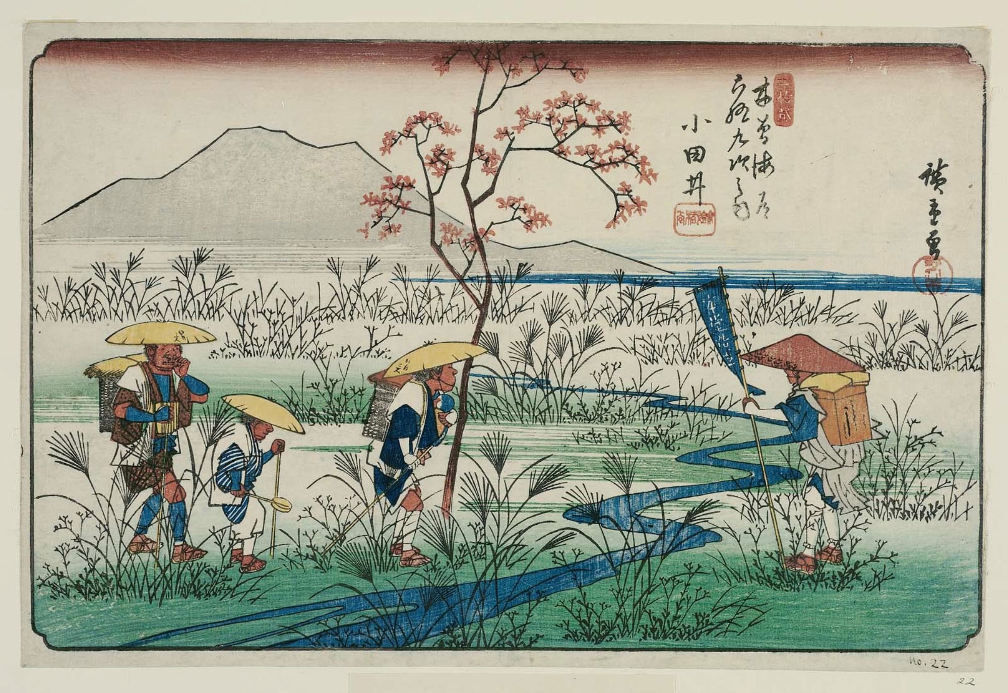 Японский крестьянин гравюра Хокусай