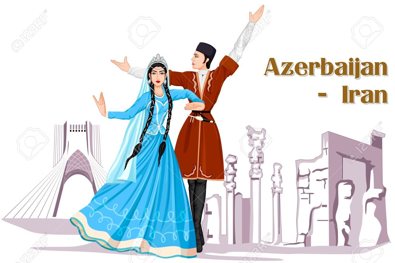 Национальный костюм Азербайджана рисунок