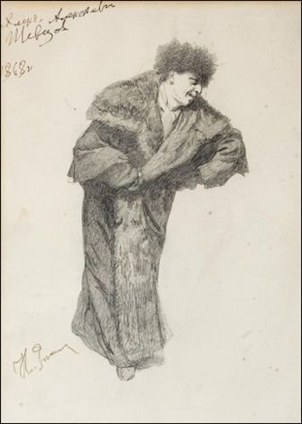 Графический портрет Ильи Репина