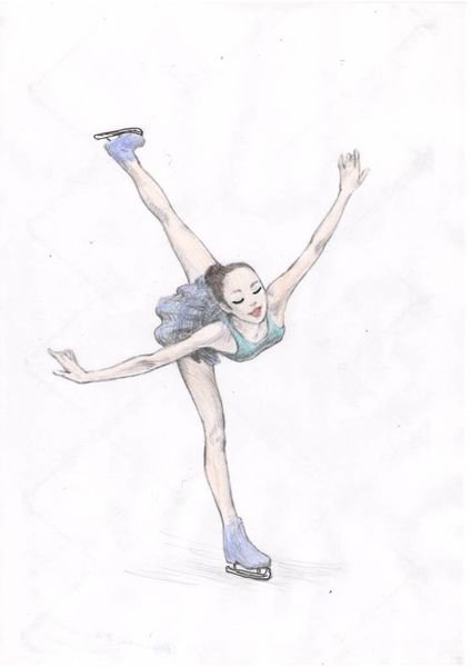 Фигуристка рисунок карандашом