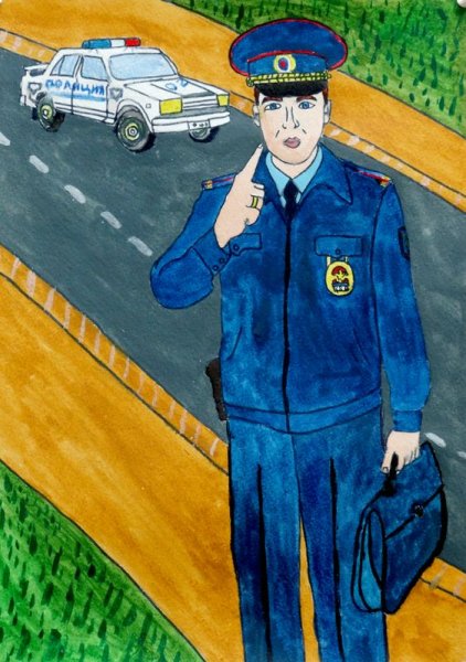 Рисунки ко Дню полиции детские