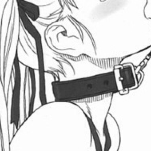 Аниме девушка с ошейником и поводком