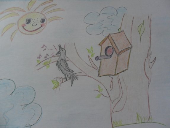 Скворушка рисунок