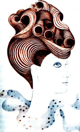 Фантазийная прическа карандашом