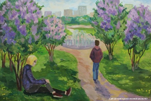 Сиреневый сад в Москве рисунки детей
