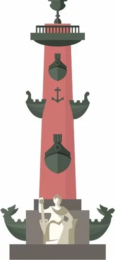 Ростральные колонны Санкт-Петербург вектор