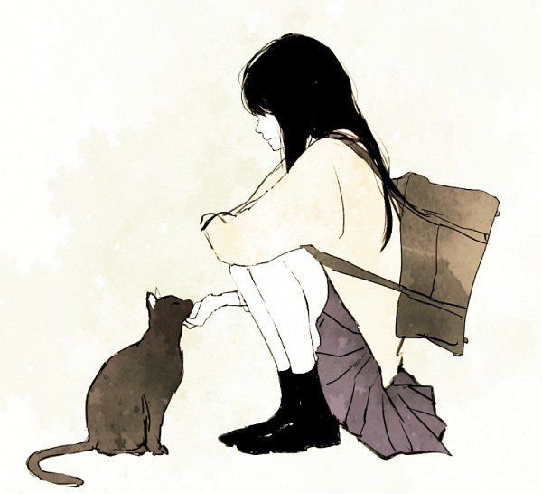 Девушка с котом