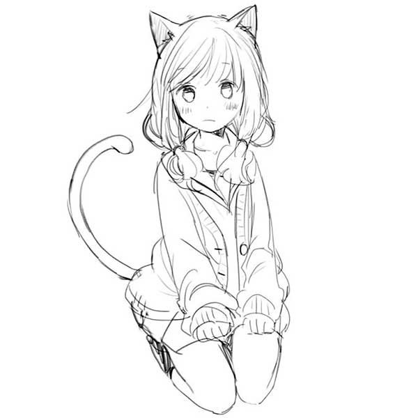 Раскраски аниме с ушками