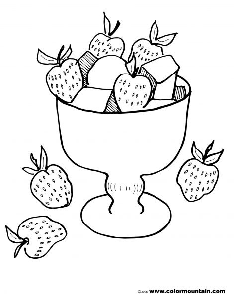 Ваза с фруктами раскраска