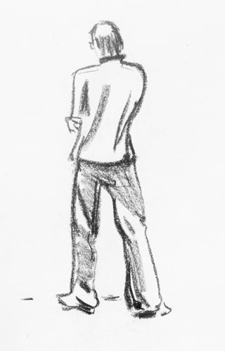 Человек на коленях вид сзади референс