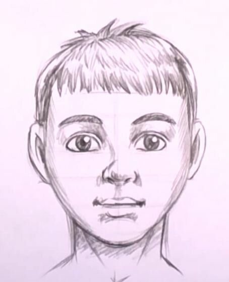 Нарисовать лицо мальчика