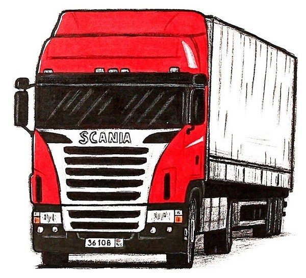 Фура карандашом