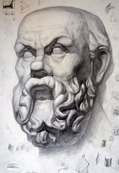 Сократ голова гипсовая МАРХИ