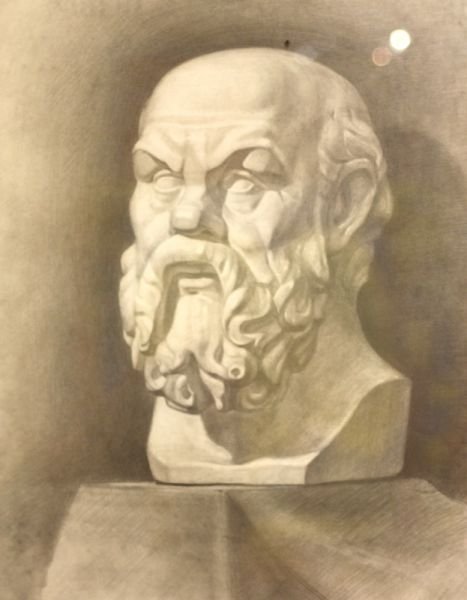 Сократ голова гипсовая МАРХИ