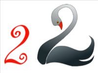 Цифра 2 в виде лебедя