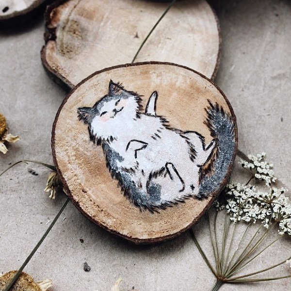 Роспись деревянных спилов