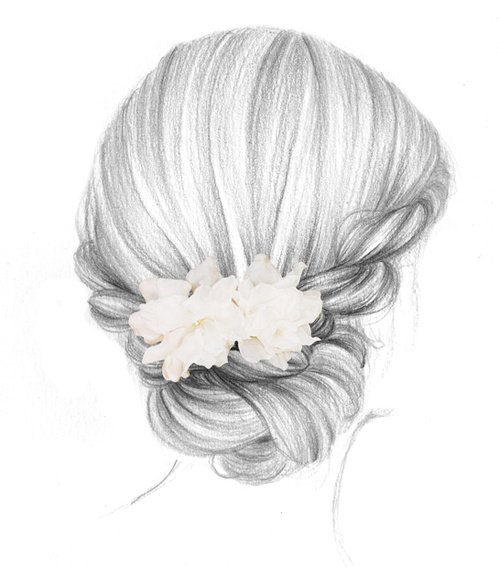 Женские прически карандашом