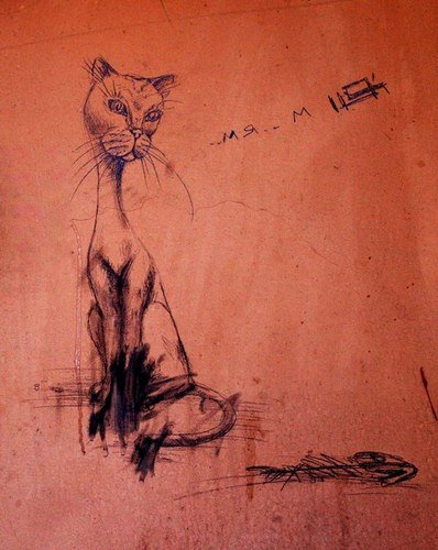 Киска рисунок