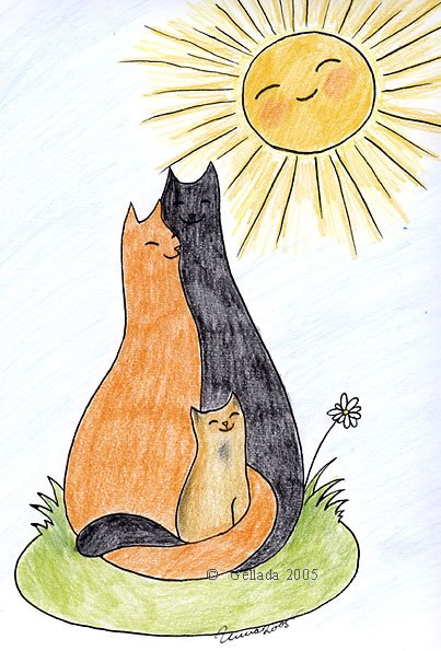 Котосемья рисунок