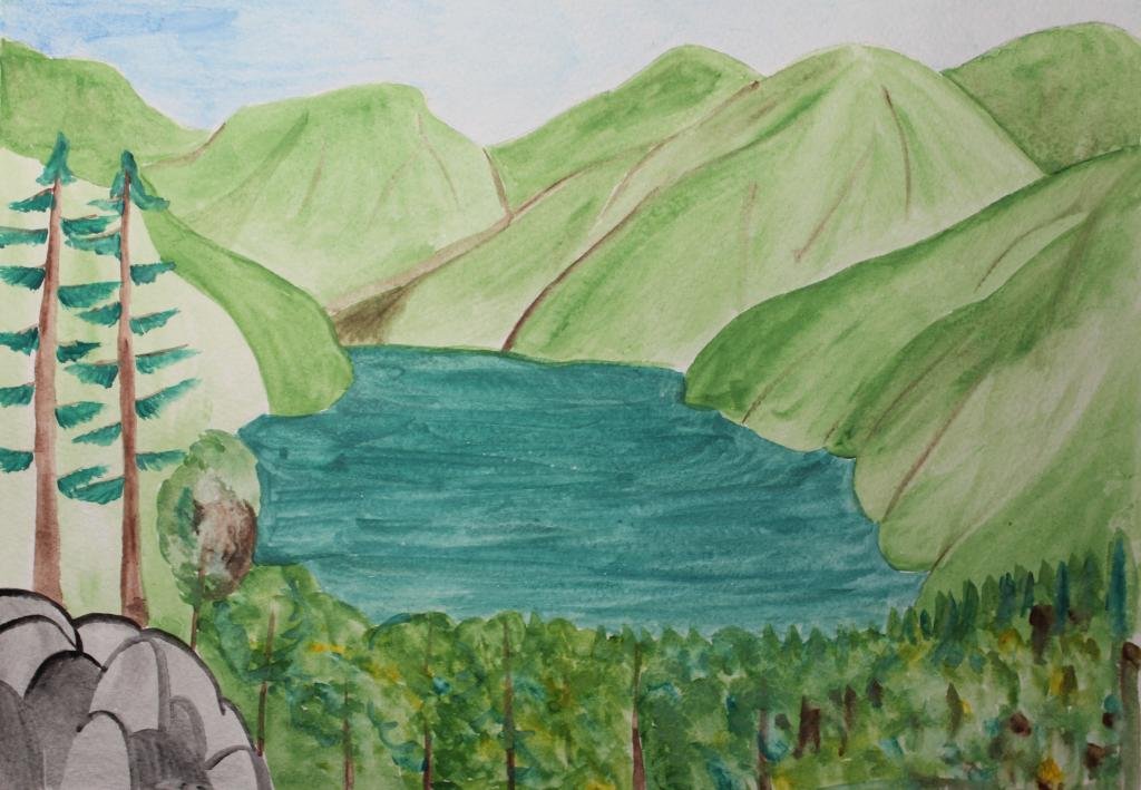 Детские рисунки озера. Нарисовать озеро. Озеро детский рисунок. Абхазия рисунок детский. Рисунки Абхазии детские.