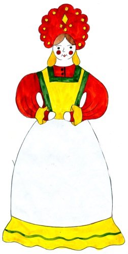 Дымковская Барыня раскраска для детей