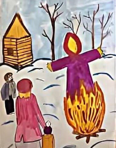 Рисунки про народный праздник легкие