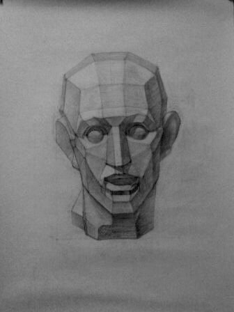 Обрубовочная голова рисунок гуашью