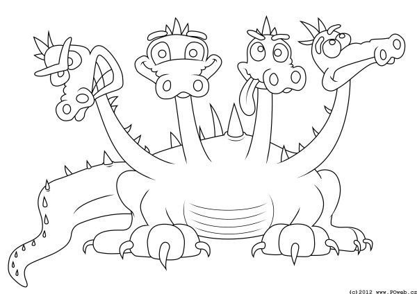 Змей Горыныч три богатыря раскраска