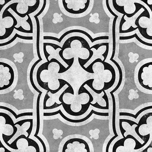 Cementine 16" x 16" Ceramic field Tile in contrast Fiori