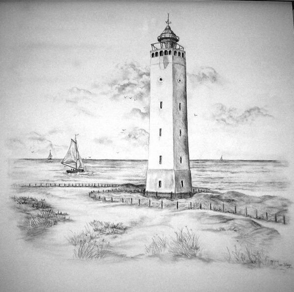 Фаросский Маяк в Александрии рисунок карандашом