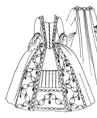 Эскиз исторического кос