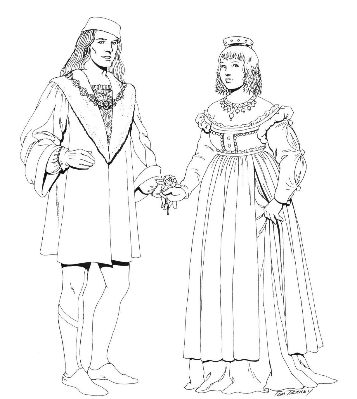 Эскиз костюма эпохи Возрождения 17 века